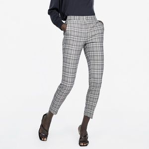 Zara Check Skinny Dress Pants
